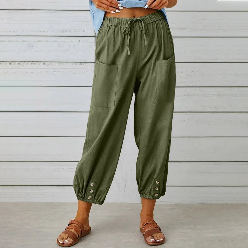 2026 Summer Cotton Linen Wide Leg Pants for Women Pants Full Length Casual Pants Female Solid Loose High Waist Straight Trousers