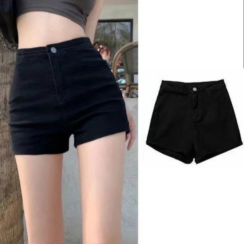 Black Hot Women's Casual Tights Pants Ultra-short High-waisted Slimming Leggings Sexy Petite Summer Shorts