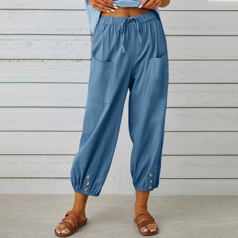 2026 Summer Cotton Linen Wide Leg Pants for Women Pants Full Length Casual Pants Female Solid Loose High Waist Straight Trousers
